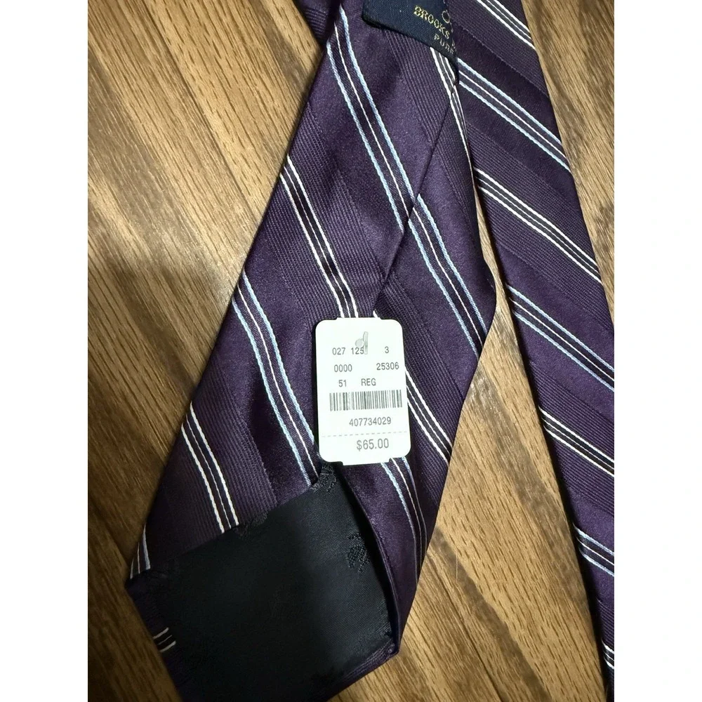 Brooks Brothers 346 Silk Tie Purple Striped NEW WITH‎ TAGS